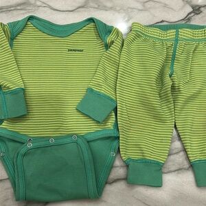 Patagonia swim shirt and pants - 3mo